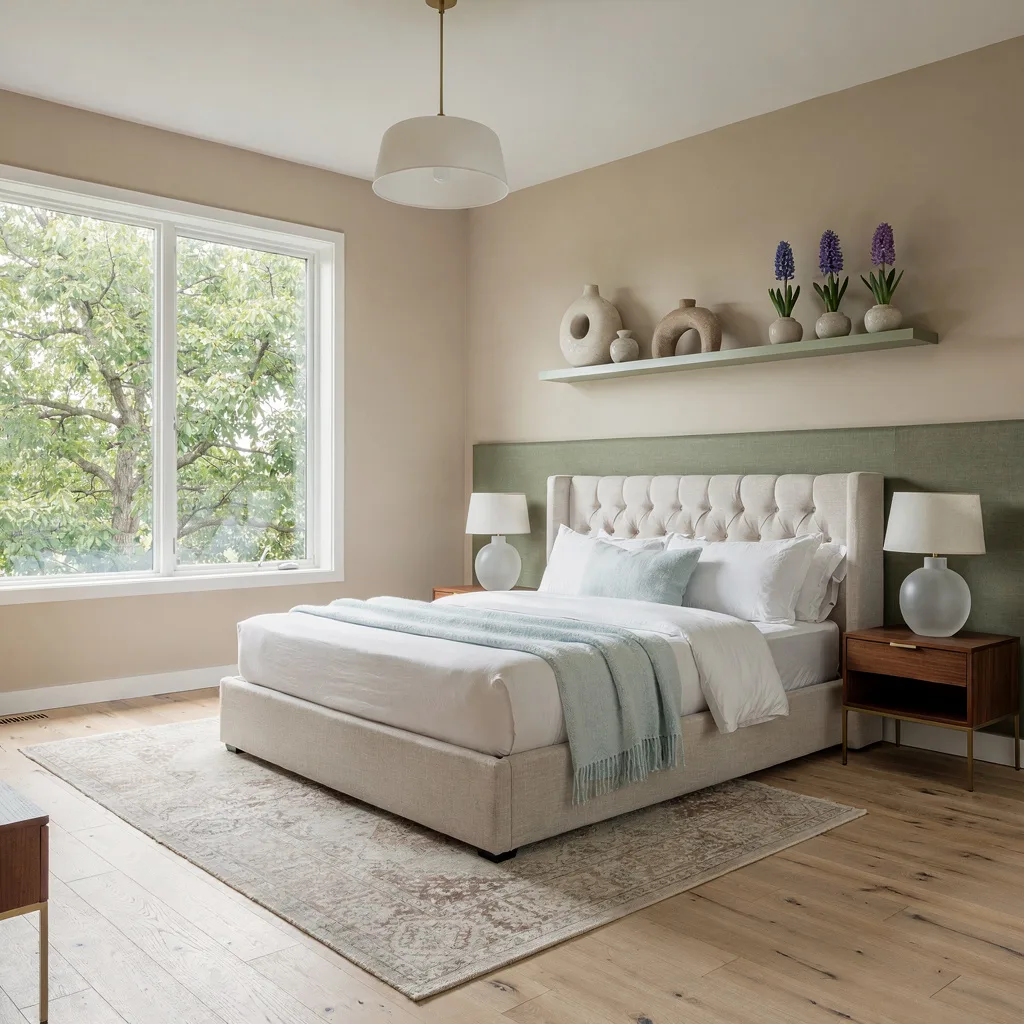 Subtle Green Accents and Vintage Rugs for Daylight Lovers