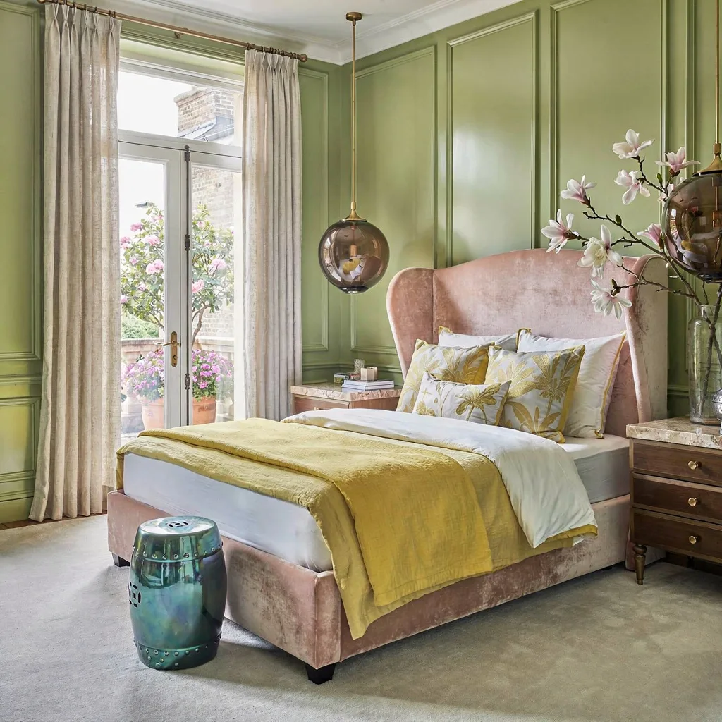 Boutique Bliss with Pistachio Walls and Blush Velvet