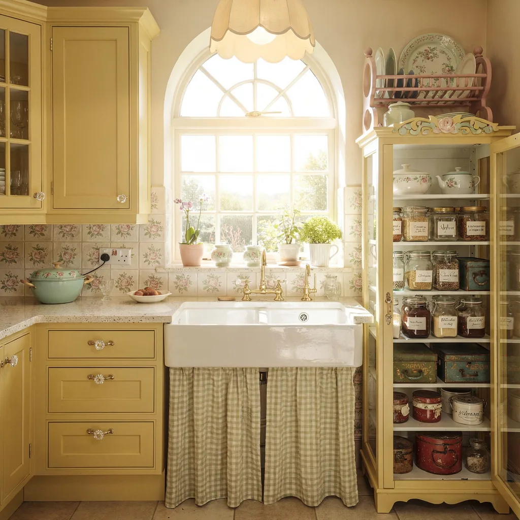 Go Butter-Yellow Cabinets and Gingham Drama