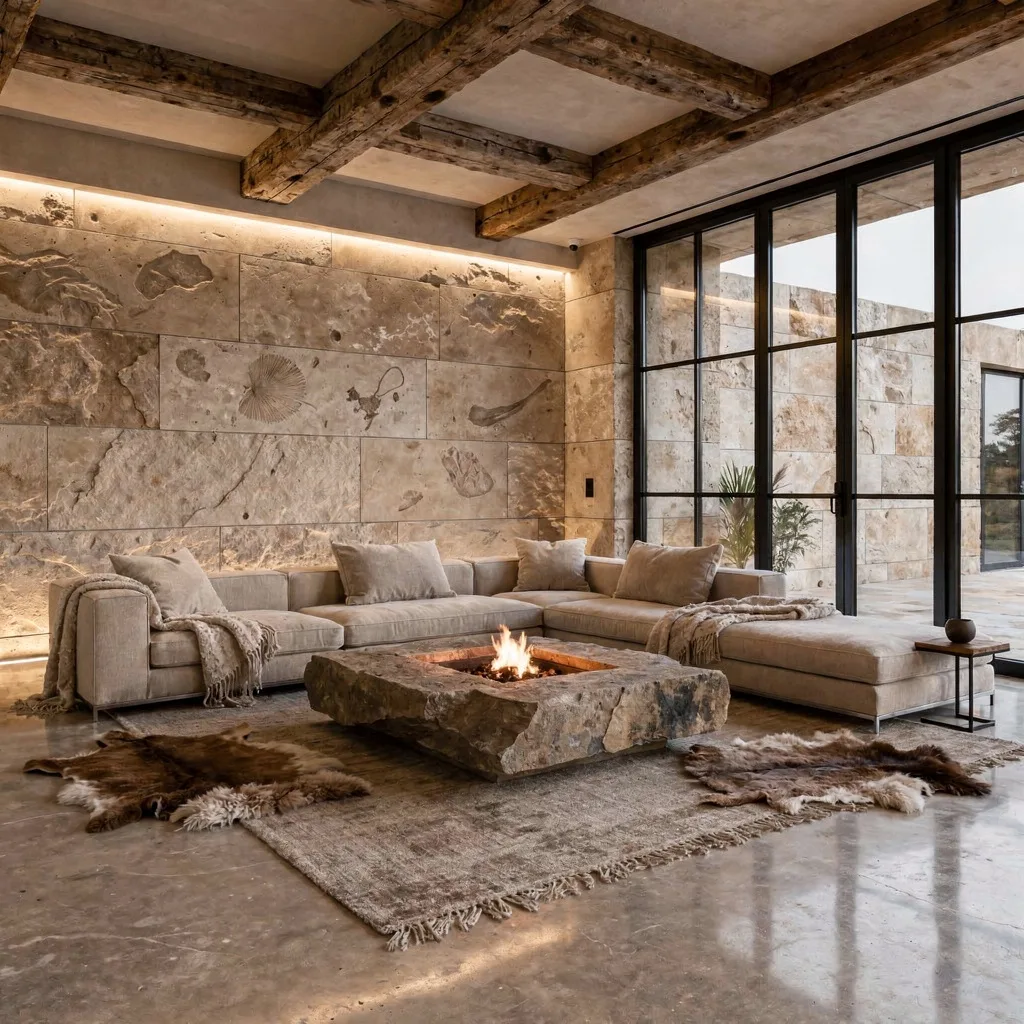 Crank Up Industrial Roots With Limestone, Polished Concrete, and River Rocks