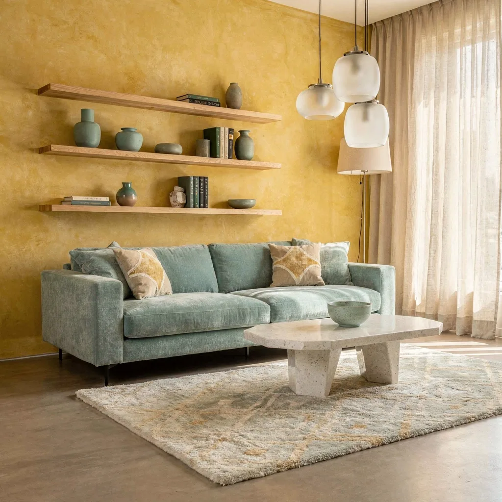 Primrose, Aqua & Putty: The Living Room for Main Character Energy