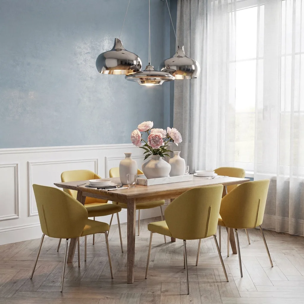 Sky Blue, Butter Yellow & Porcelain: The Sun-Obsessed Dining Room