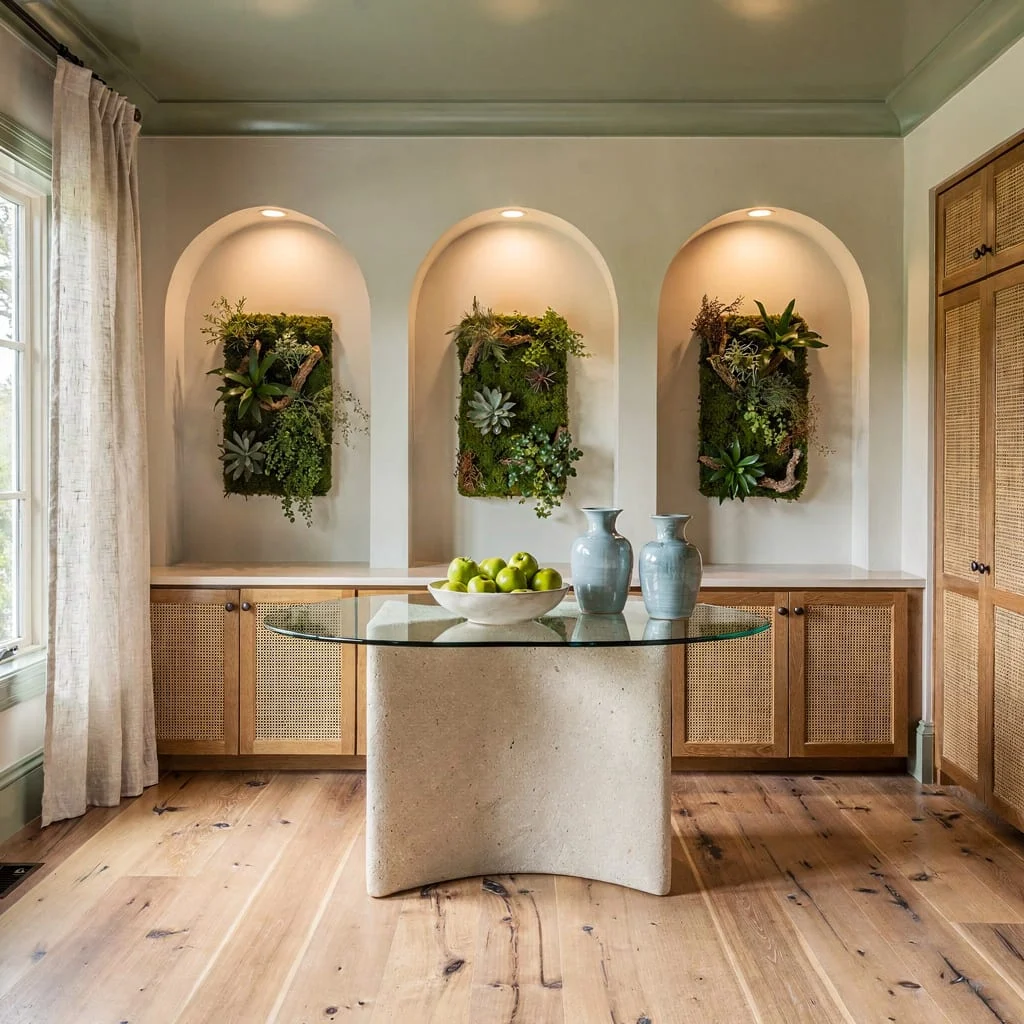 Cue the Gallery Vibes: Walnut, Sage, and Cane Everything