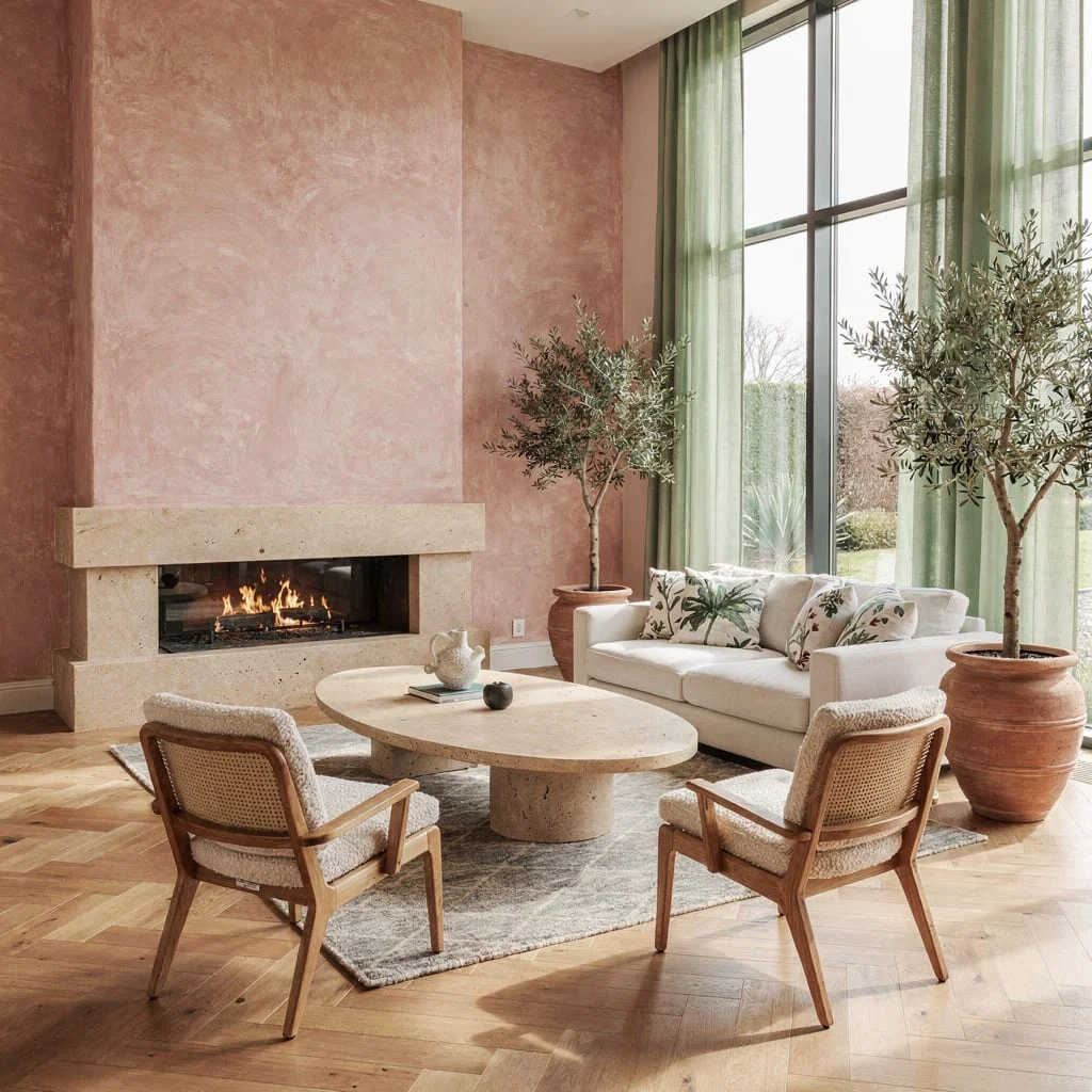 Blush Walls & Botanical Drama—Spring’s Moody, Grown-Up Glow-Up
