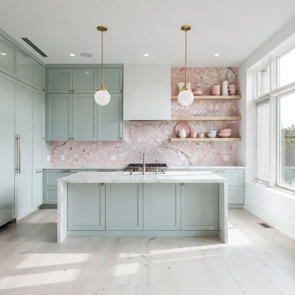 Mint, Petal Pink & Quartz: The Kitchen Only a Grown-Up Can Handle