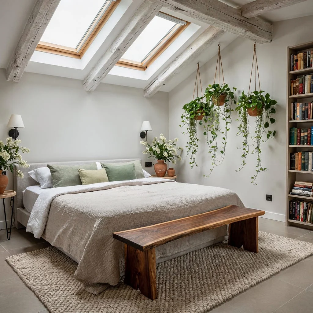 Go Attic-Chic with Beams, Plants, and Bookish Sass