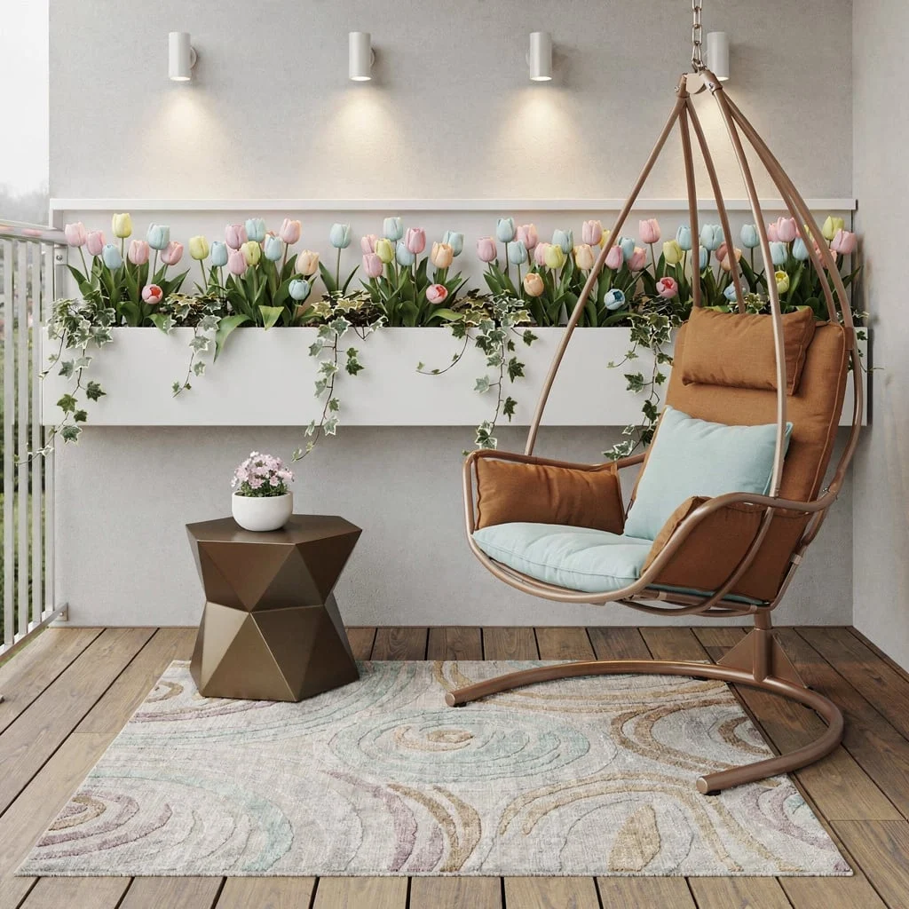 Swing Into Spring: Unexpected Pastels and Built-In Flower Boxes