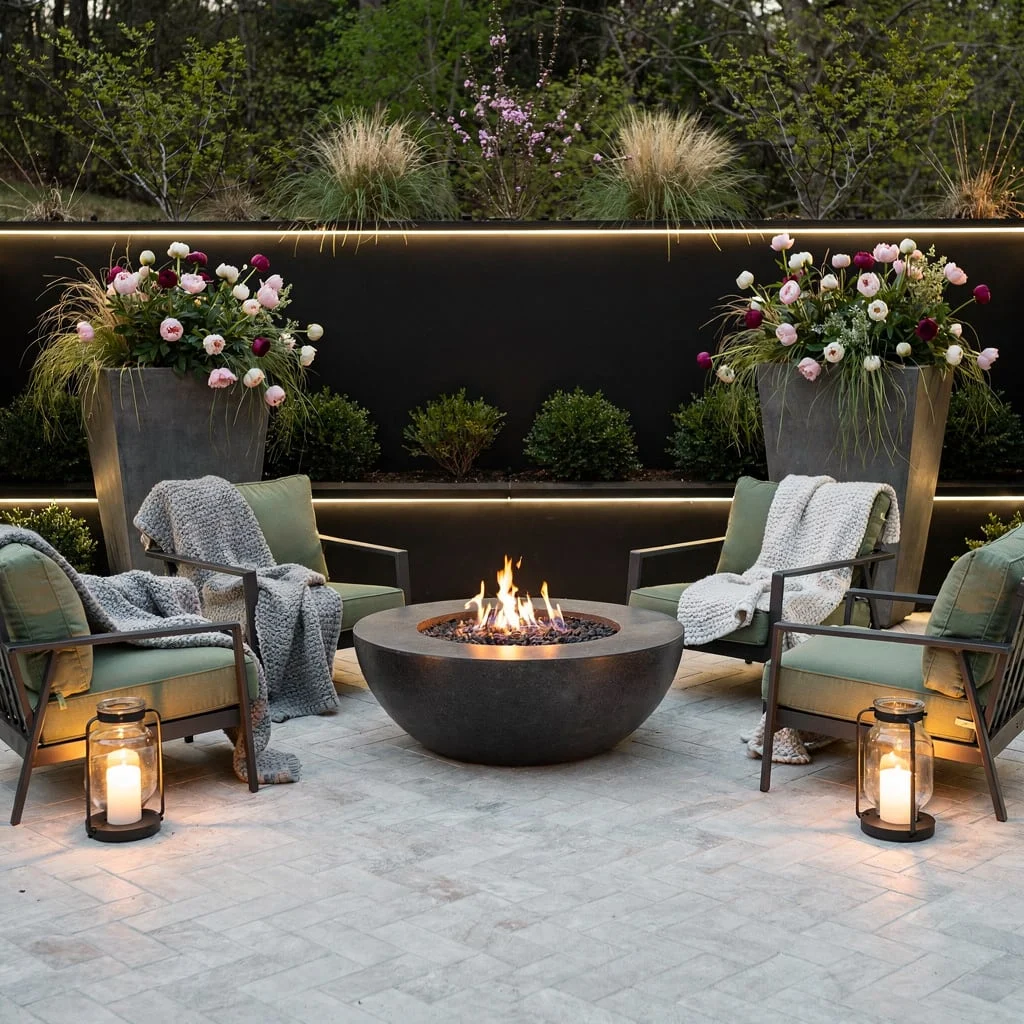 Get Cozy, Not Camp: The Fire Pit Glow-Up