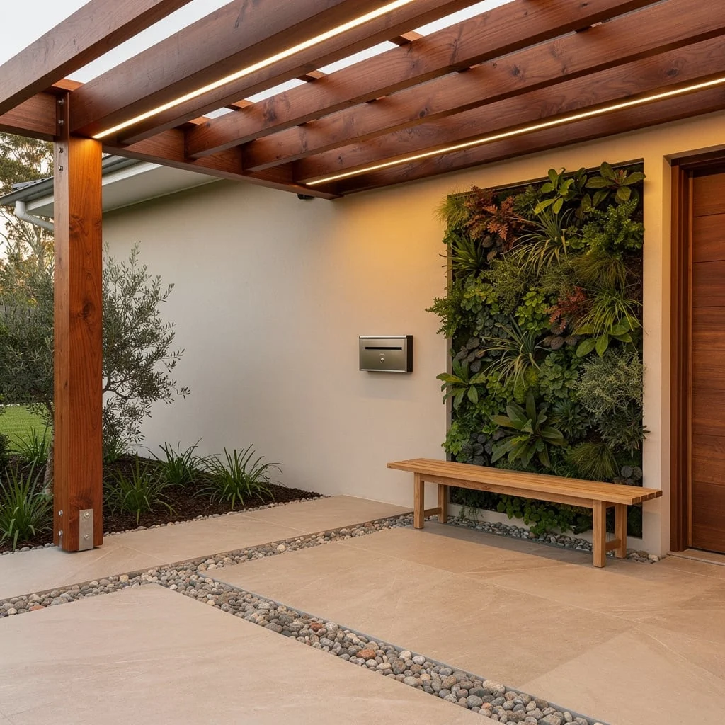 Cherry Timber Pergola—Warmth Without Trying Too Hard