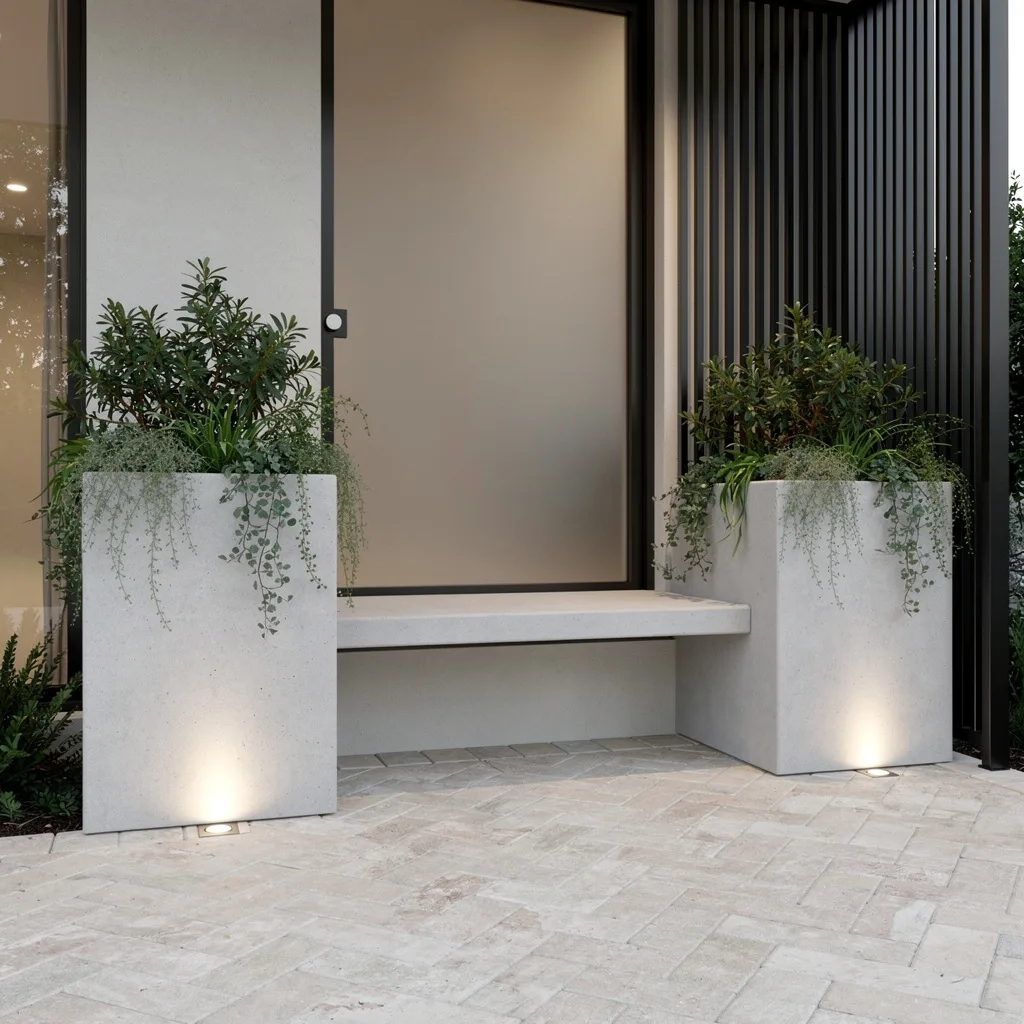 Herringbone Sandstone Swag and Matte Black Screens