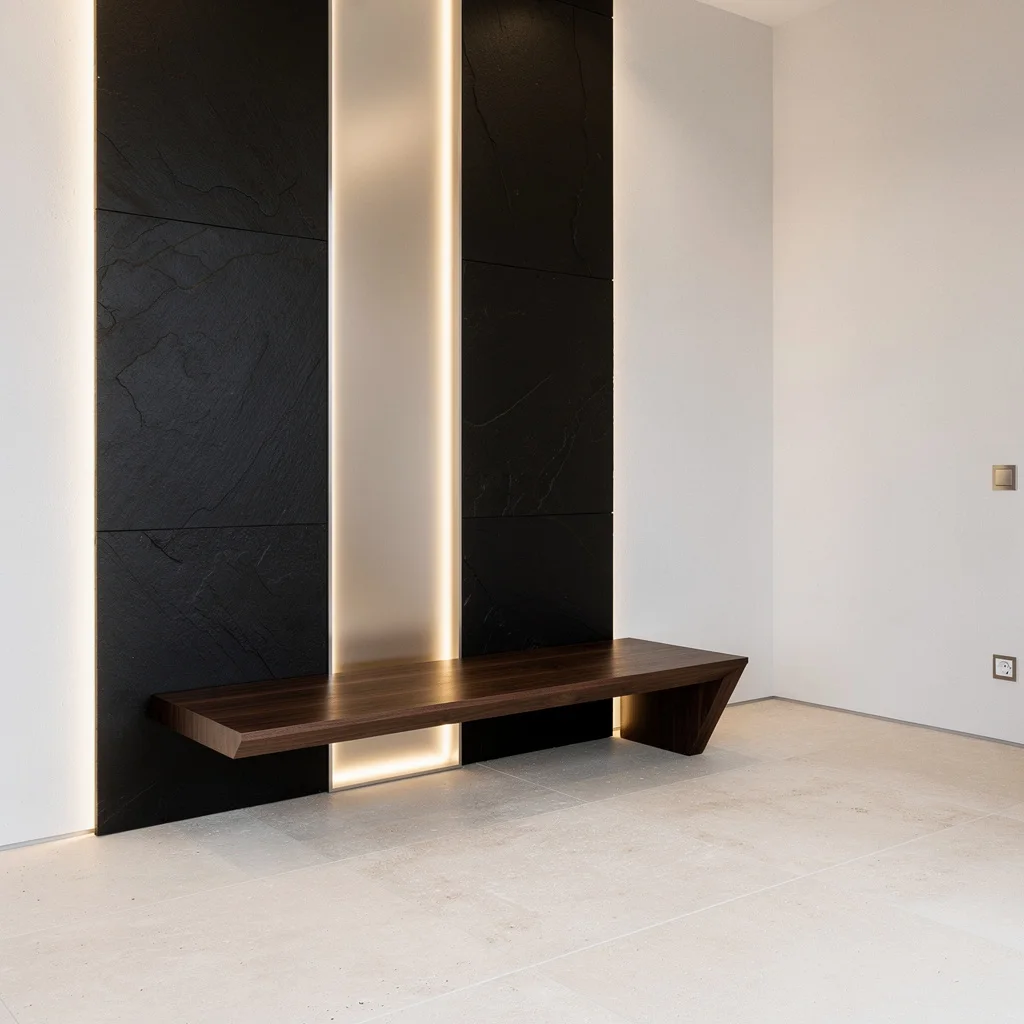 12. Future Mood: Matte Black Slate and Backlit Acrylic