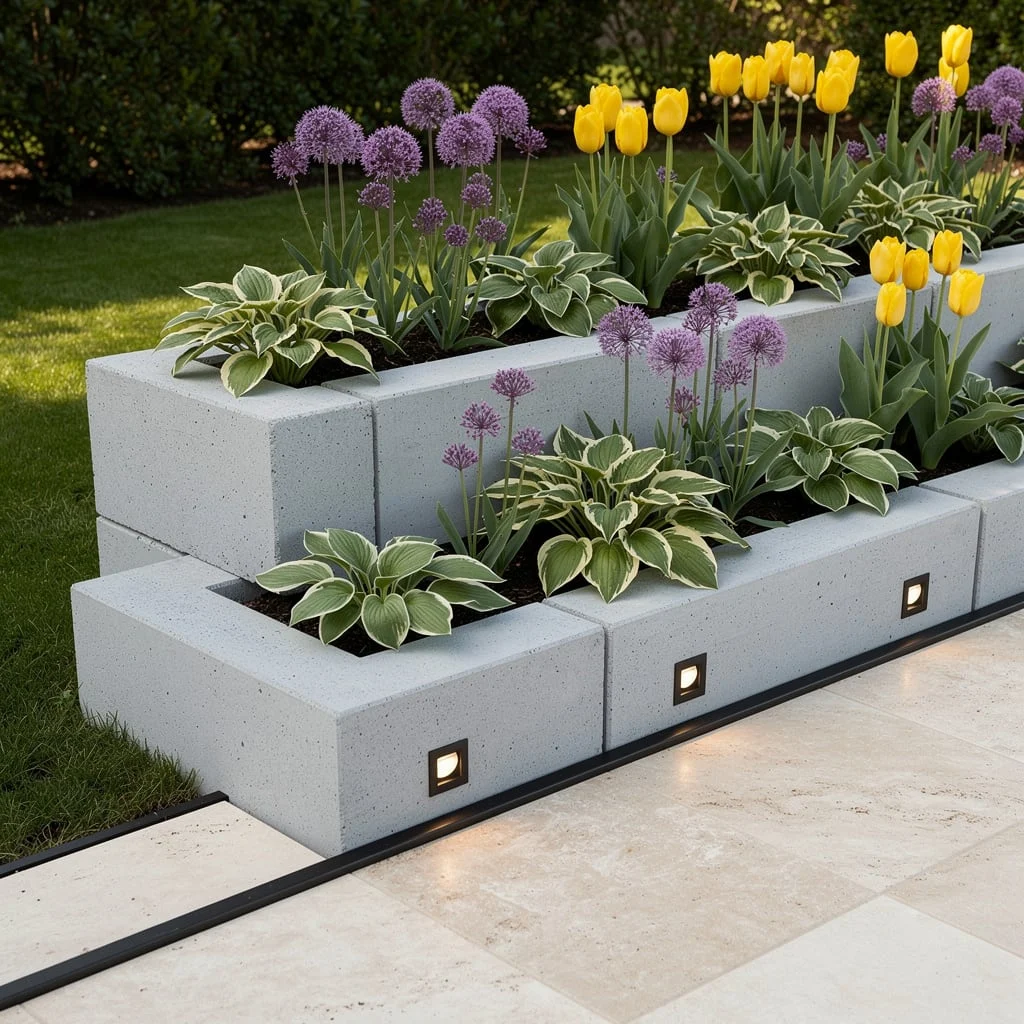 Concrete Block Mosaic: Modern Lines, Maxxed Out Color