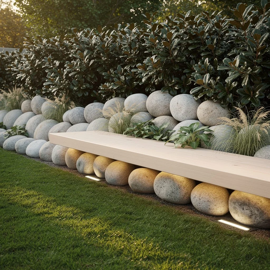 Bench That Boring: Curvy Laurels, River Stones, and That Big Main Character Energy