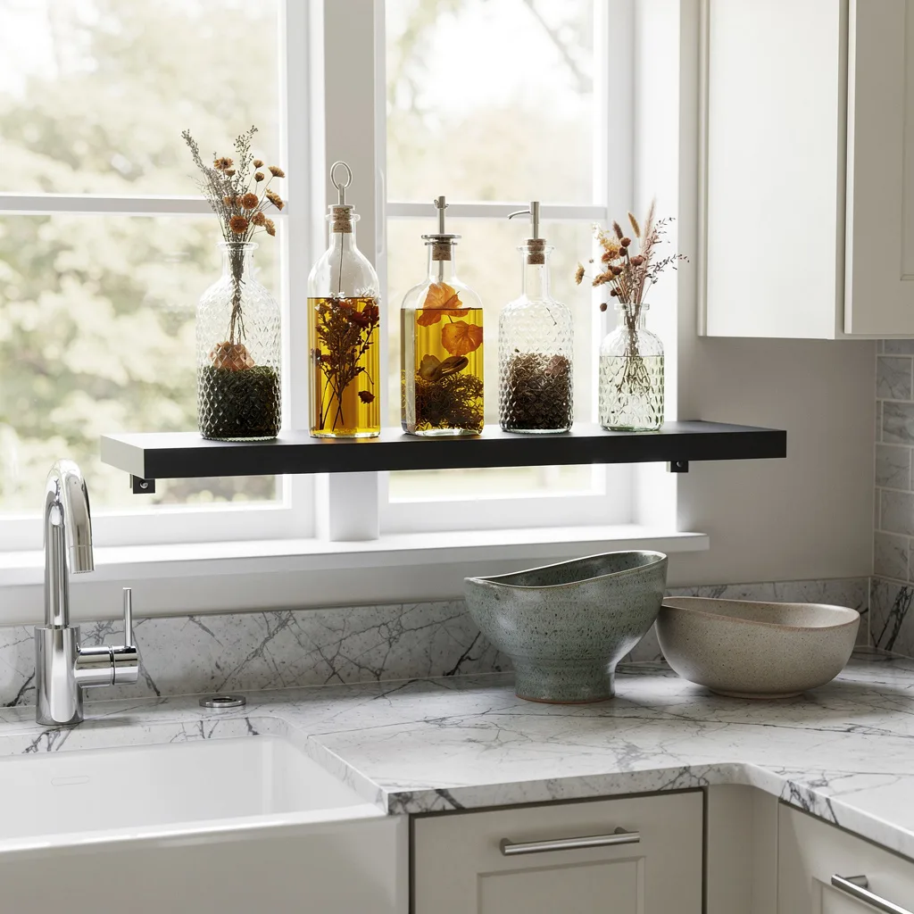 Go Minimal With a Floating Shelf Under the Window