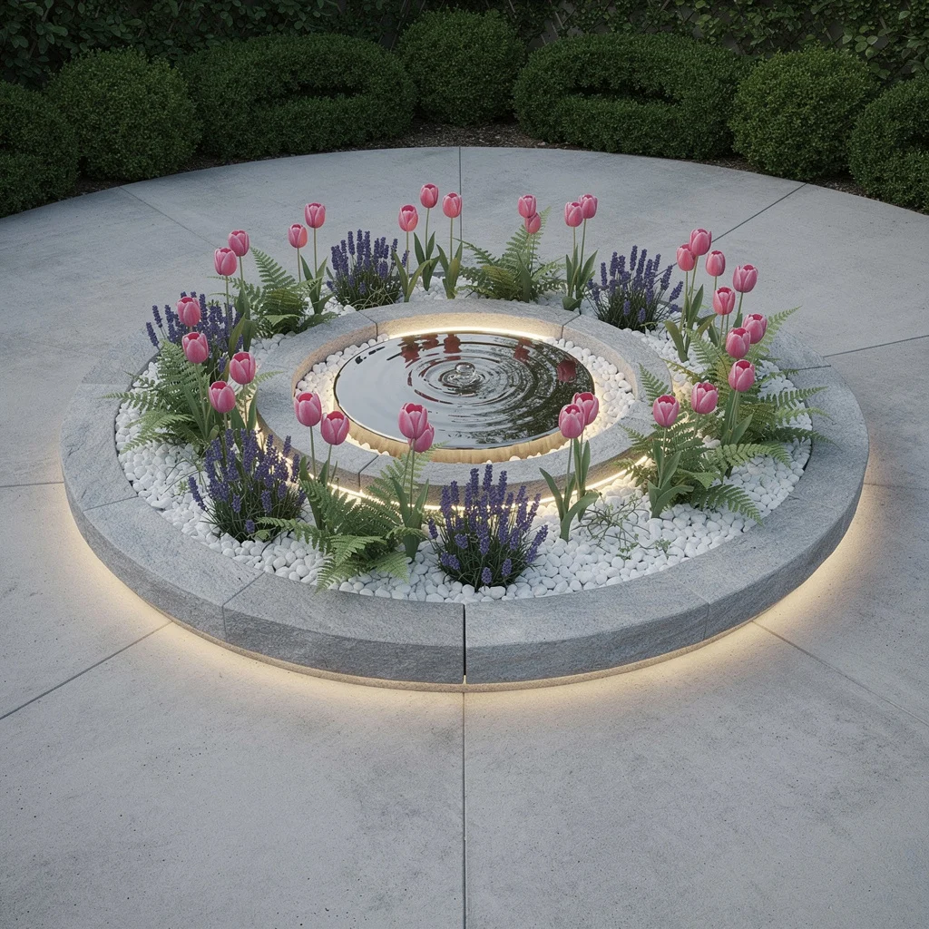 Marble-Chipped Circle: Your Water Feature Needs a Squad