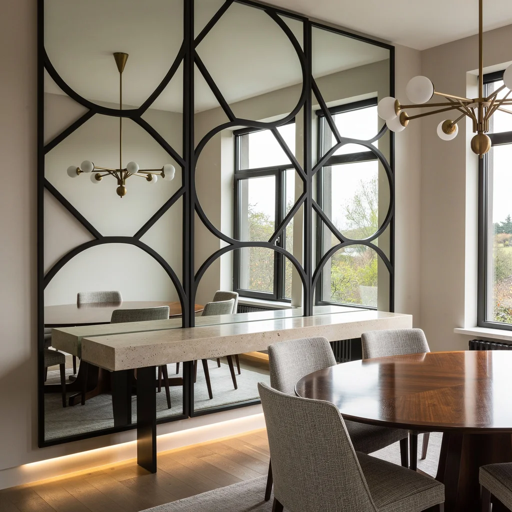 Go Big With Oversized Geometric Mirrors, Not Boring Art