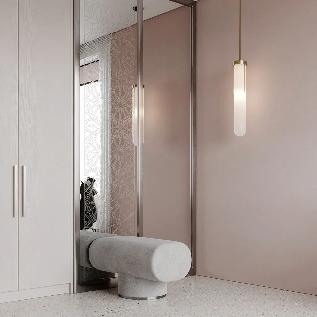 Hand-Etched Mirror Magic for Entryway Artistry