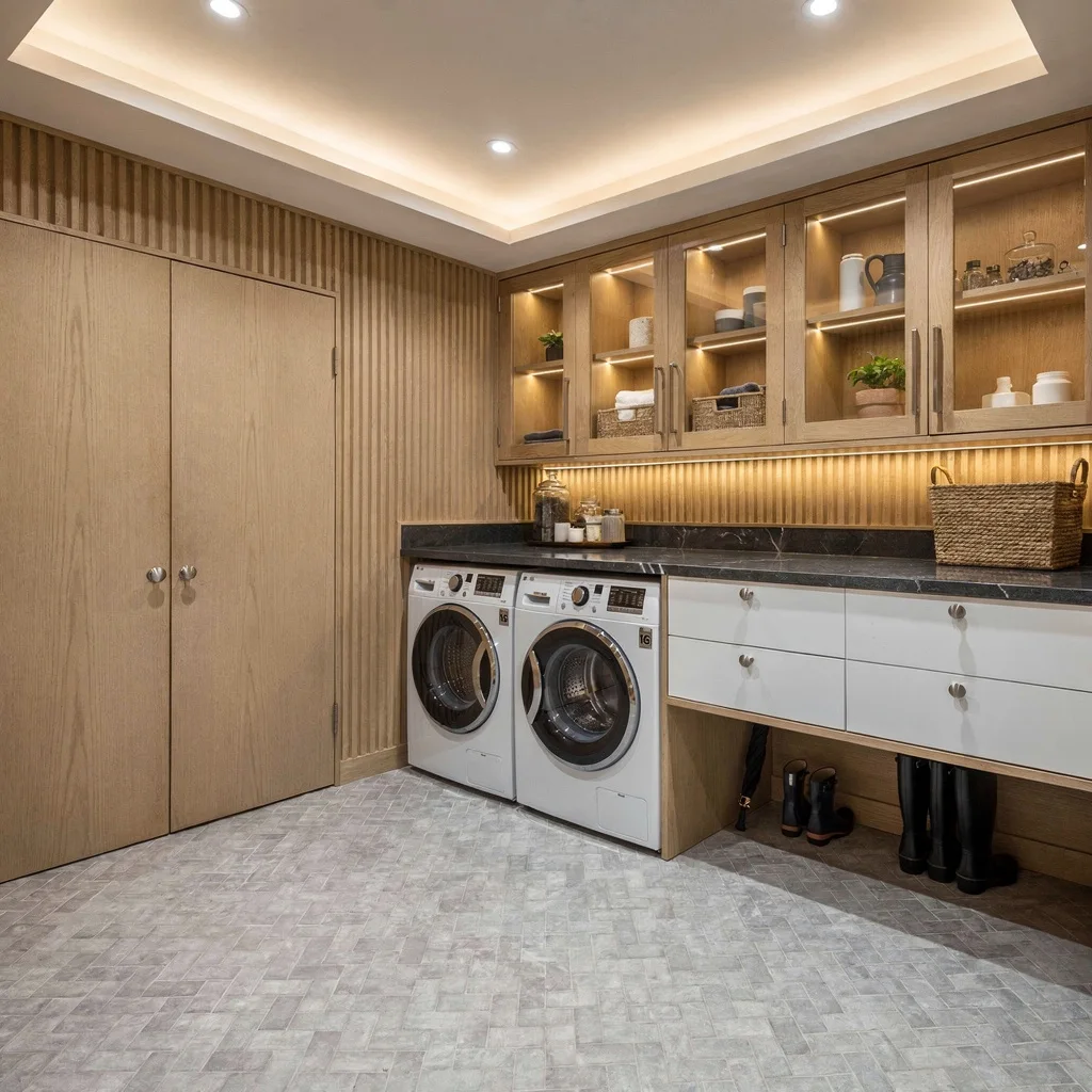 Ribbed Oak and White for That Luxe Retreat