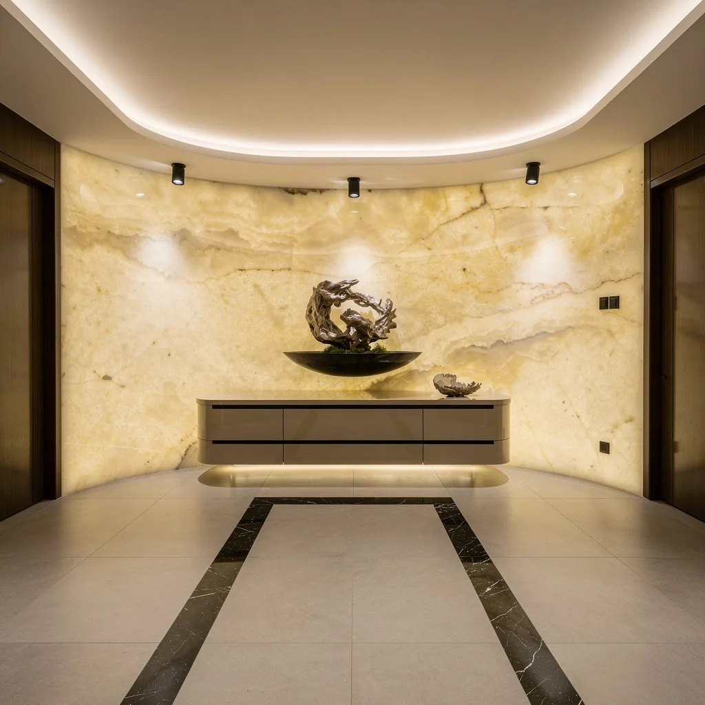 Backlit Onyx = Golden Glow, Gallery Entry Magic