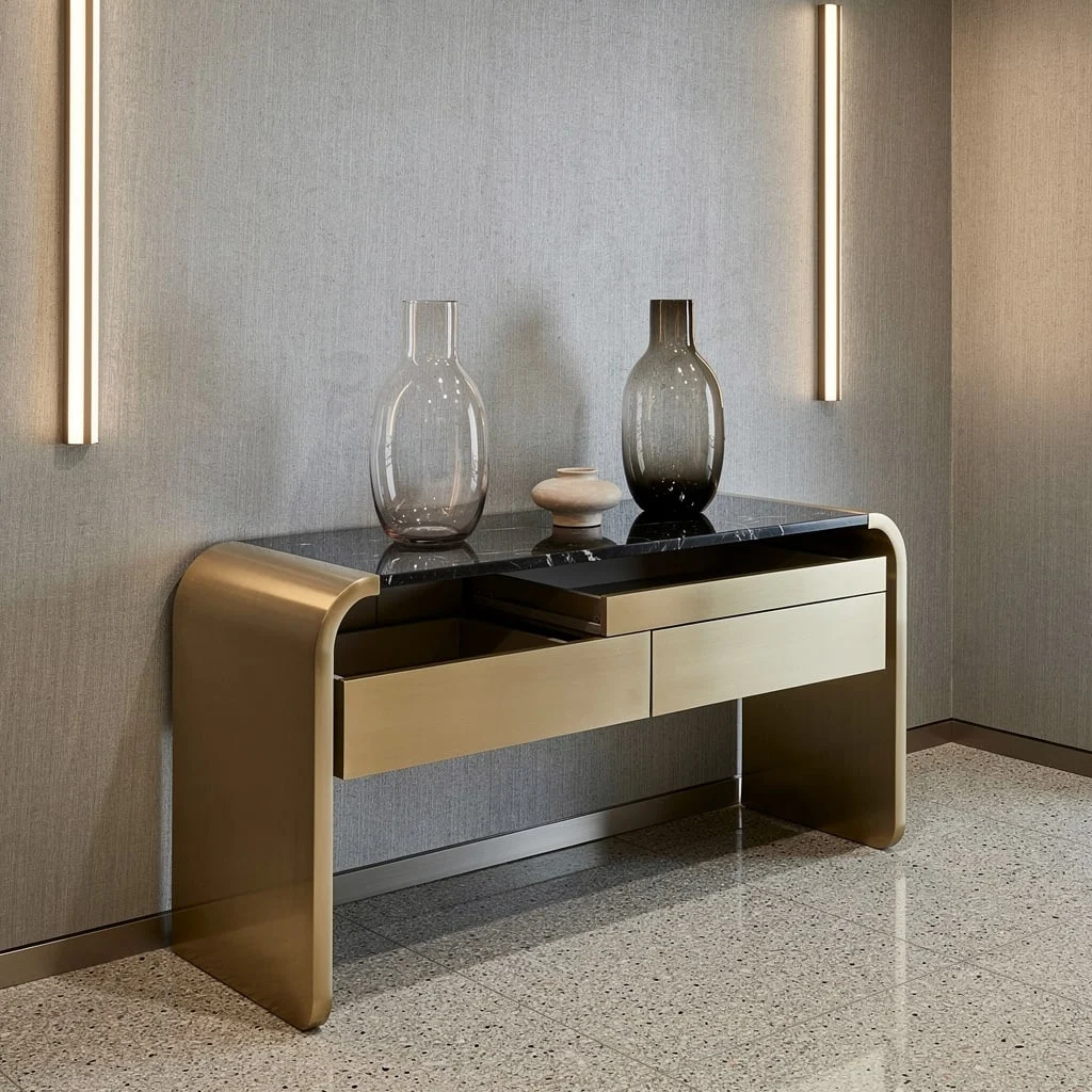 Brushed Brass & Silk Walls: Go Full Bling Without Regret