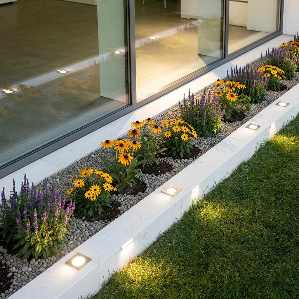 Limestone Luxe: Linear Beds and Pebble Perfection