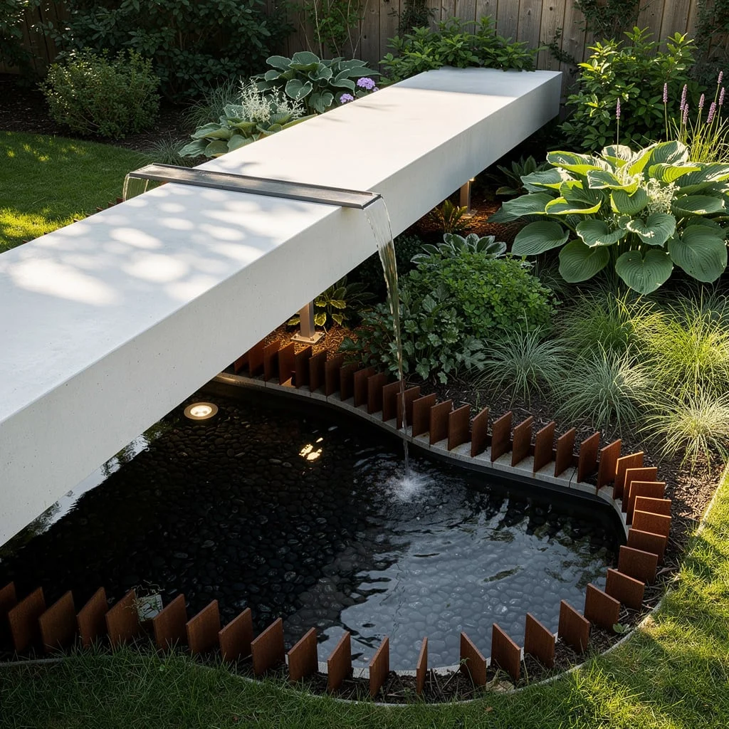 Take It Artsy with Cantilevered Water Channels and Staggered Steel