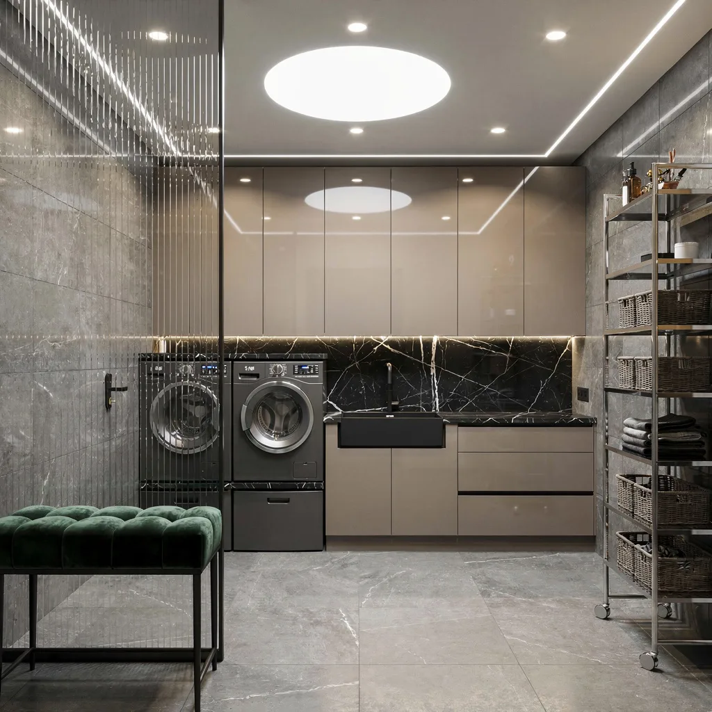 Polished to the Max: Gloss Cabinetry and Glam Marble