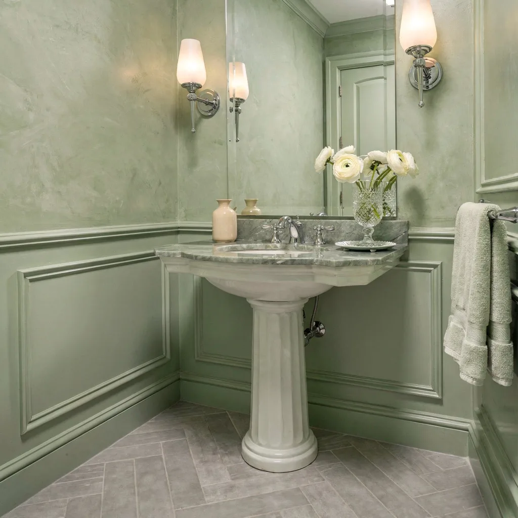 Pistachio Powder Room: Actually Make Your Guests Jealous