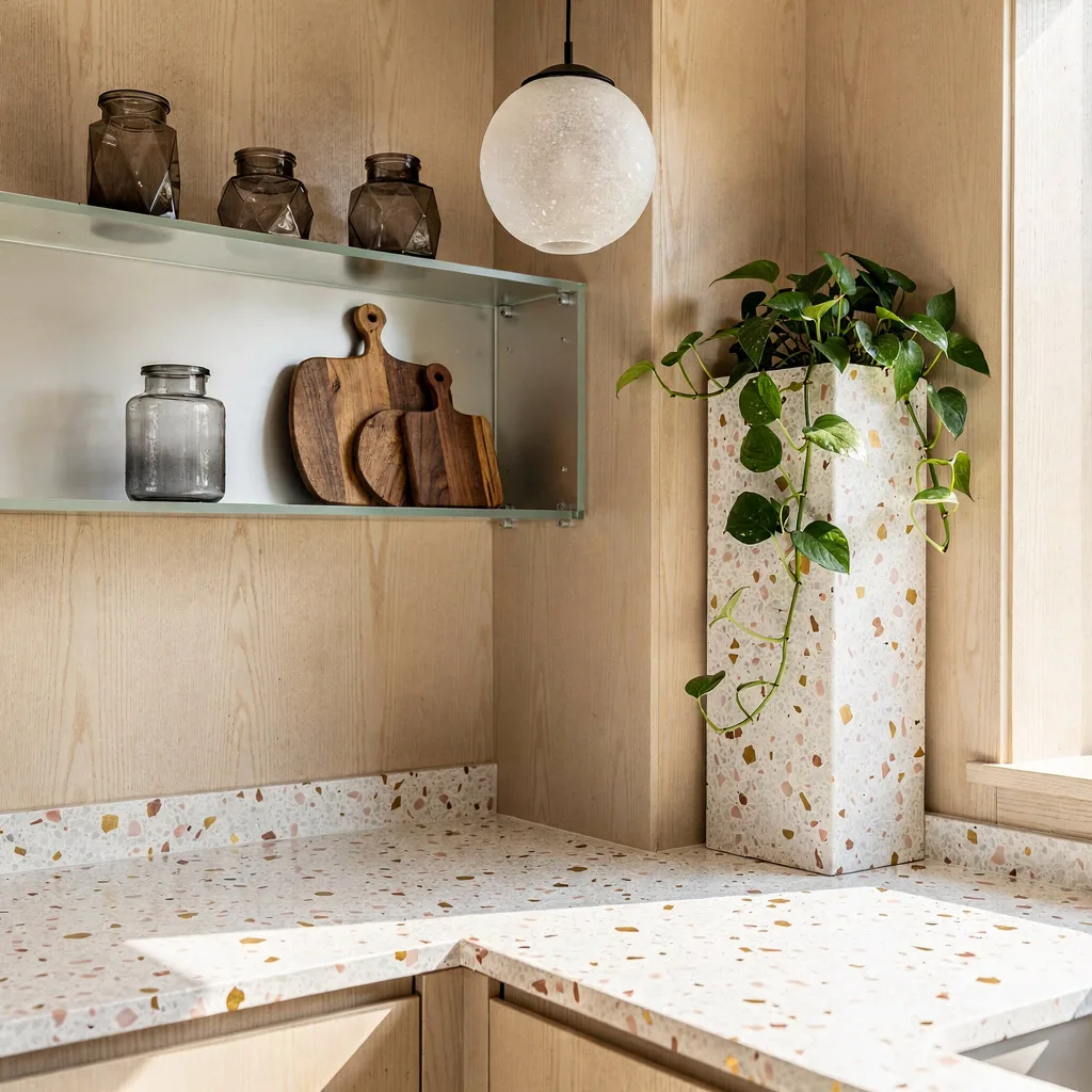 Lighten Up: Terrazzo, Glass, and a Botanical Hit