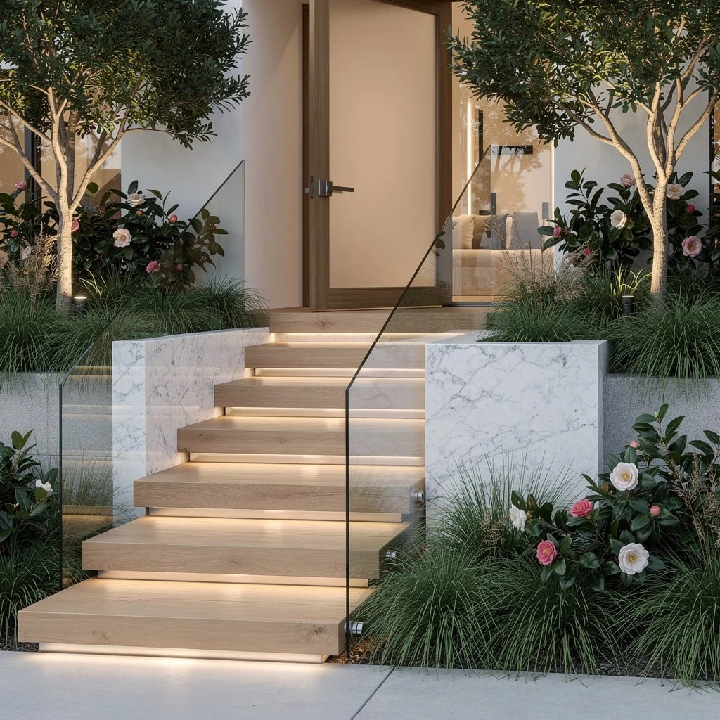 Staggered Steps and Glass—The Luxe Welcome