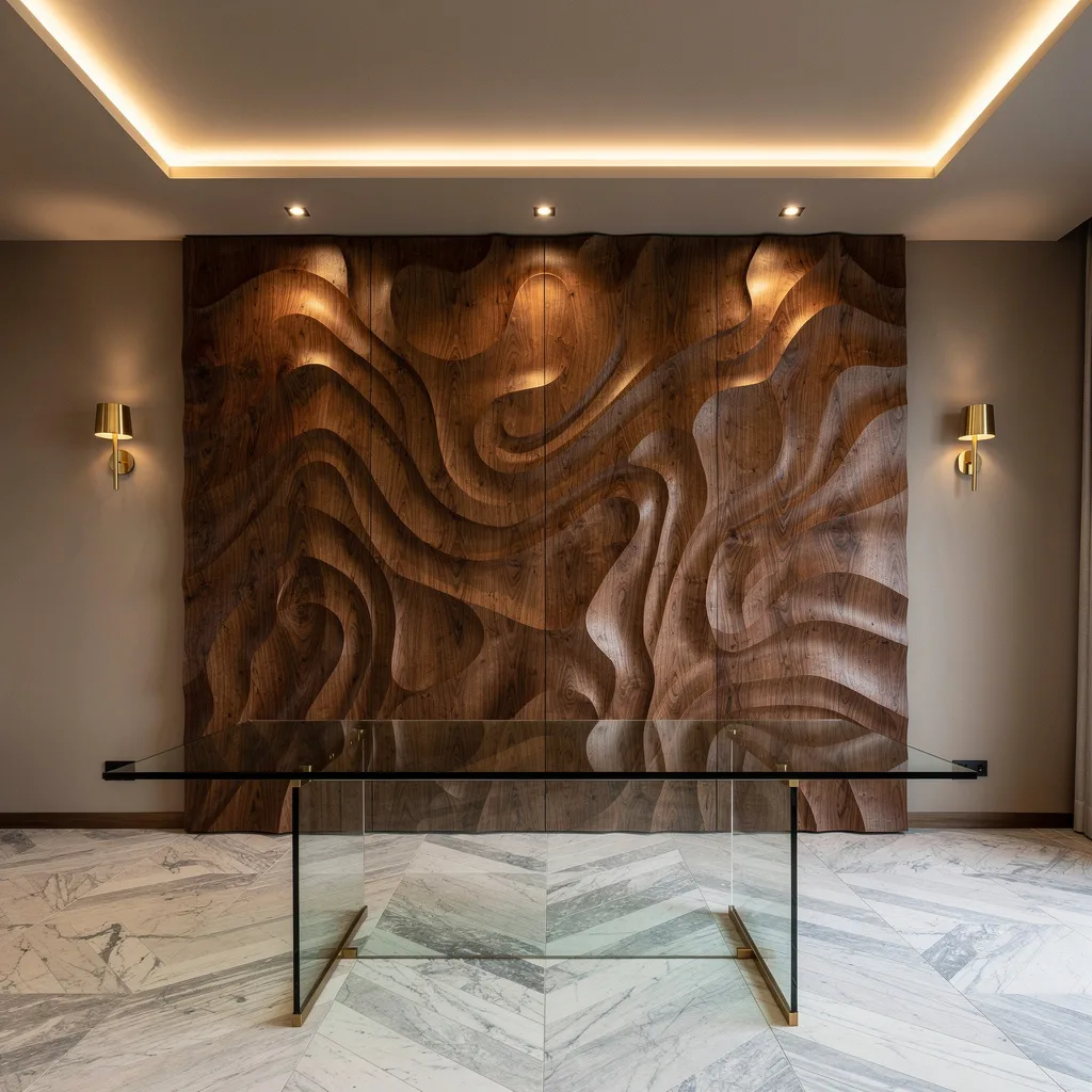 Commission a Wall of Hand-Carved Walnut (Because You're Not Boring)