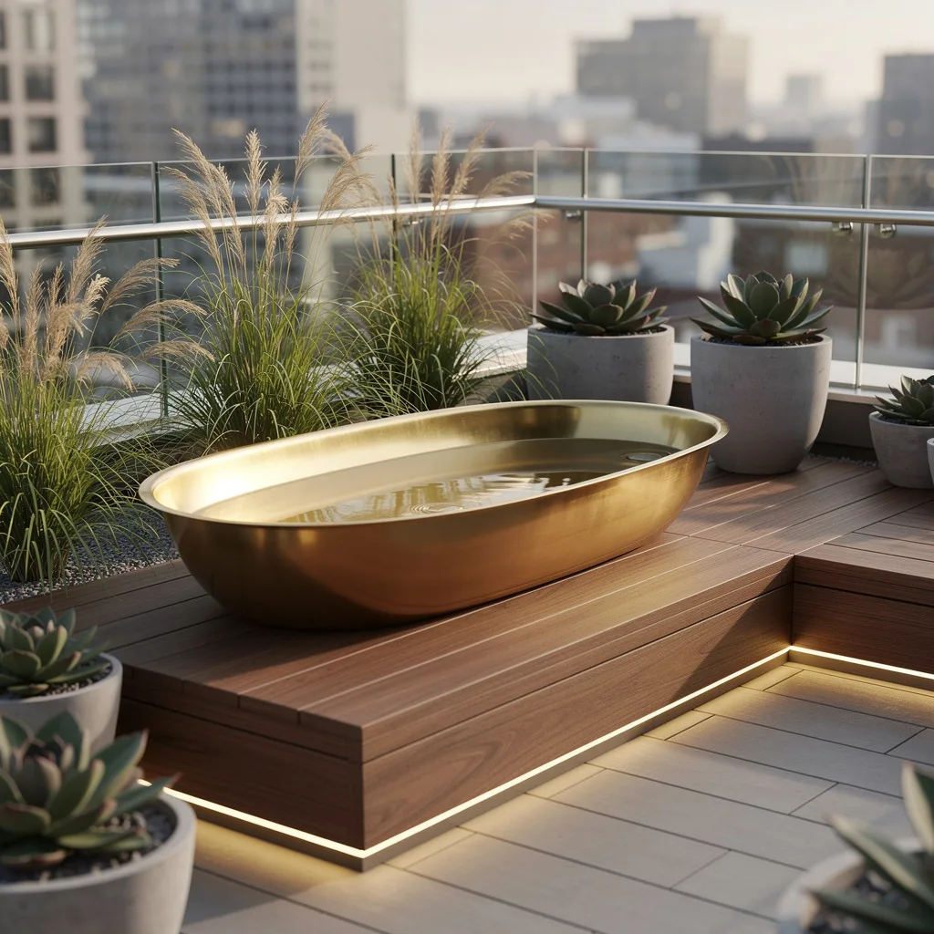 Flex with Brass for That Luxe Rooftop Vibe