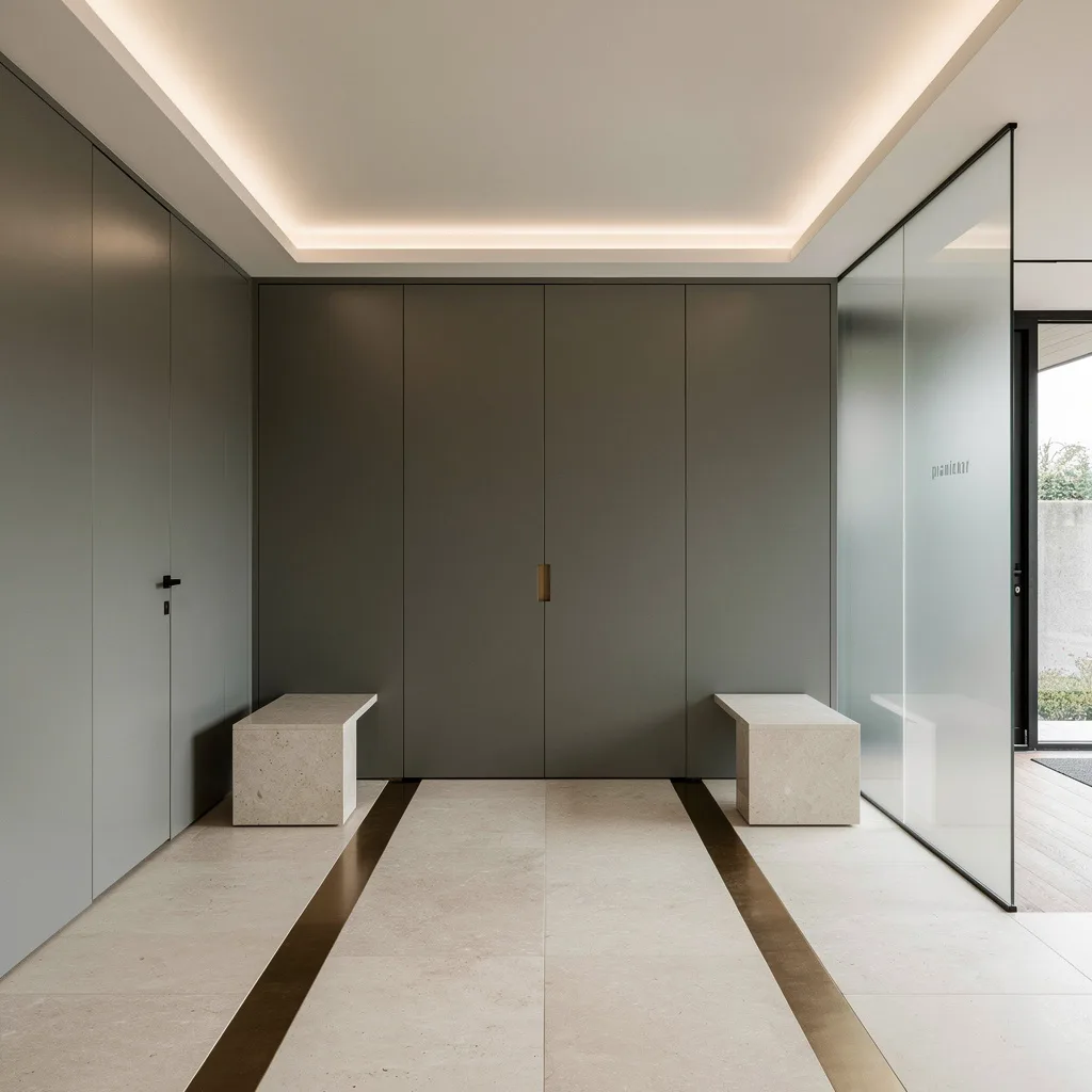 Eucalyptus Zen: Matte Wood, Creamy Limestone, & Custom Storage