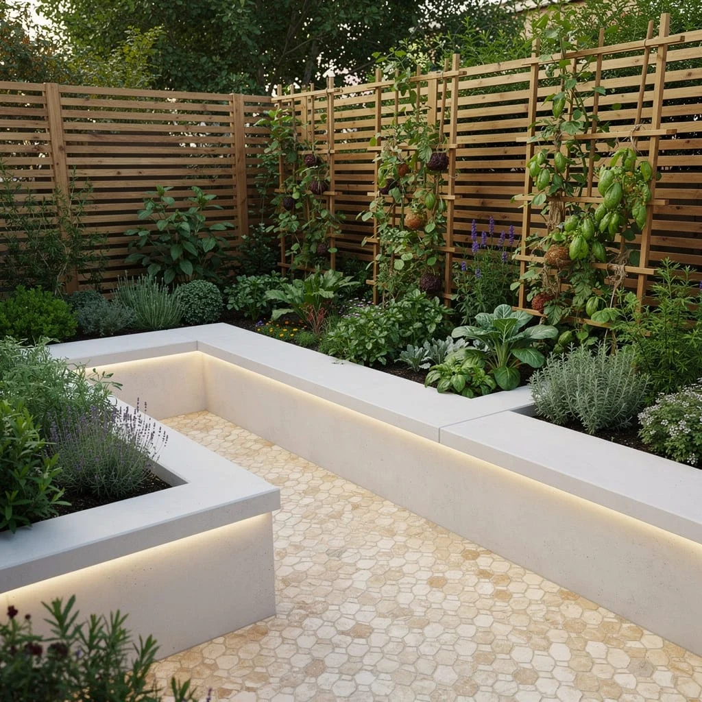 Herb Boss: Concrete Planters With Seating Swag