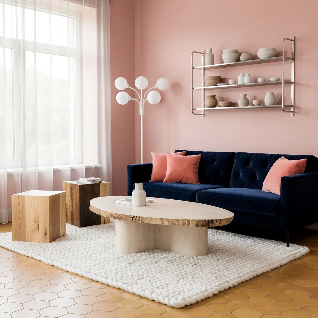 Texture Clash: Soft Blush and Bougie Blues