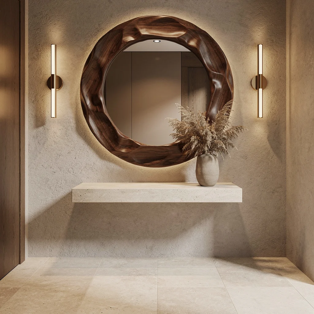 Rock a Carved Walnut Surround for Ultimate Entry Drama