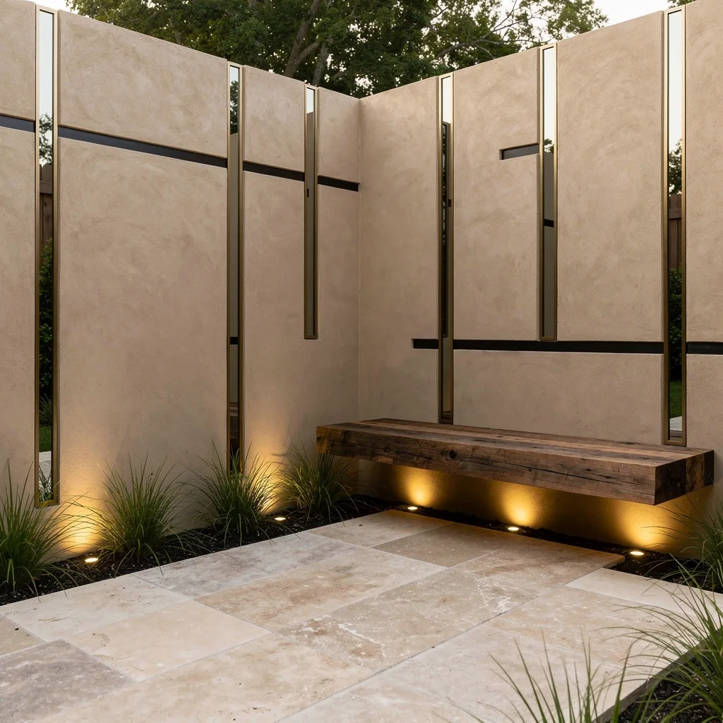 Stucco Walls & Oak Benches: Soft Walls, Strong Style