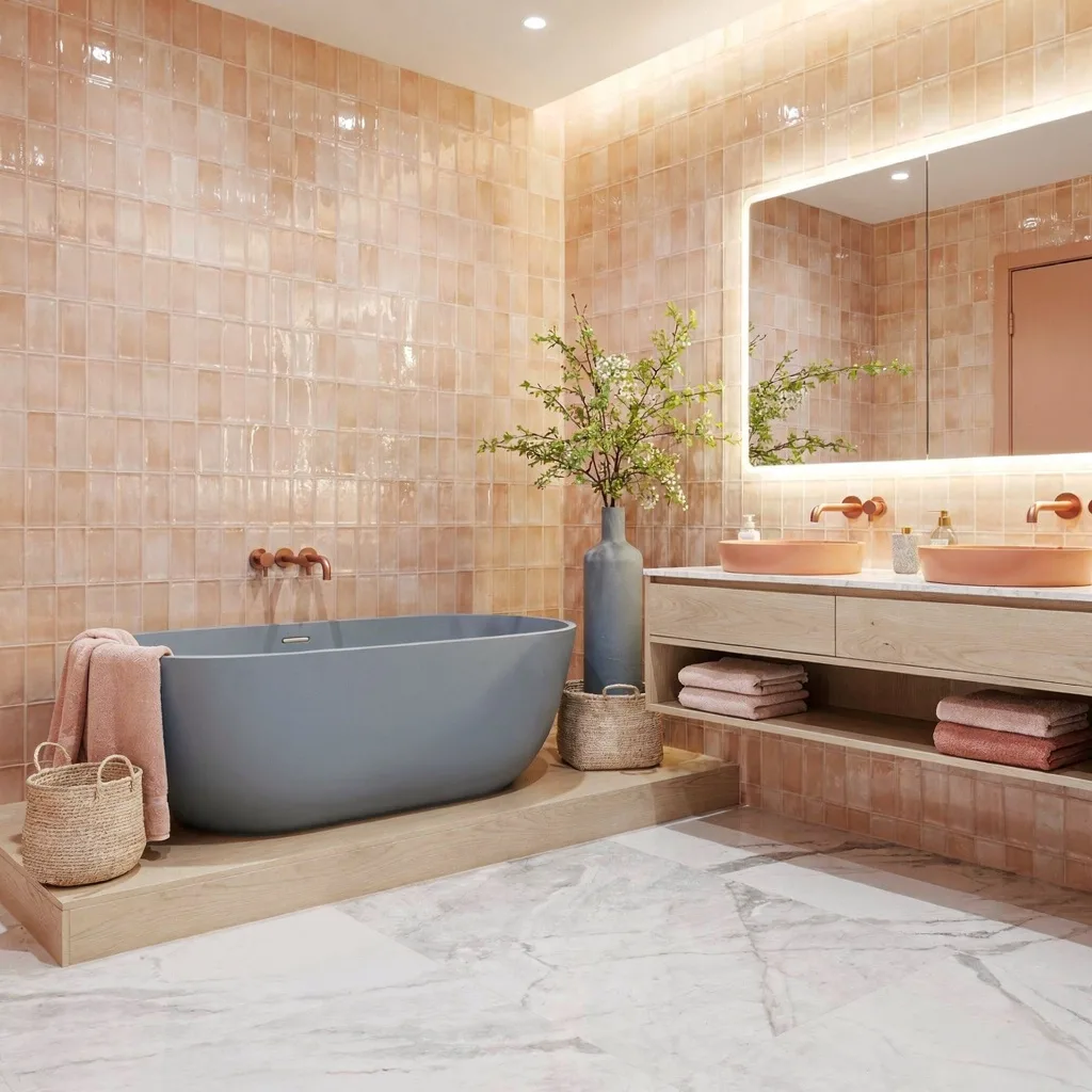 Peach Fuzz Luxe Bath: Because Your Bathroom Deserves Main Character Energy