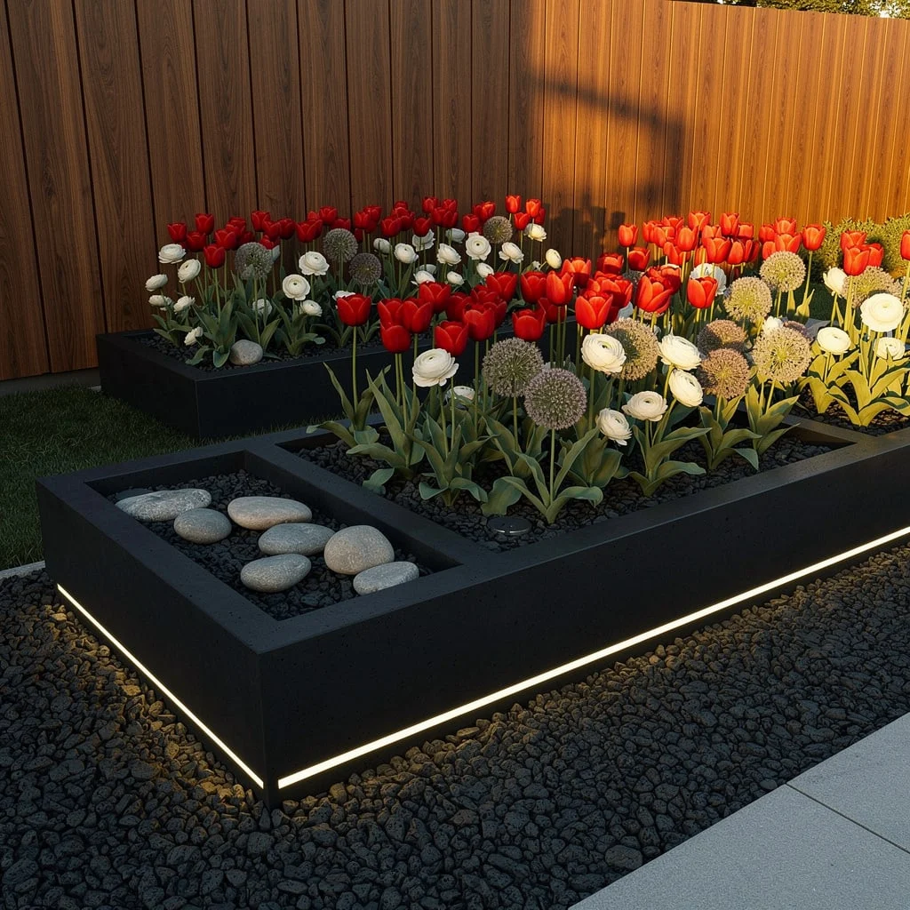 Channel Modern Minimalism With Geometric Concrete and Bright Blooms