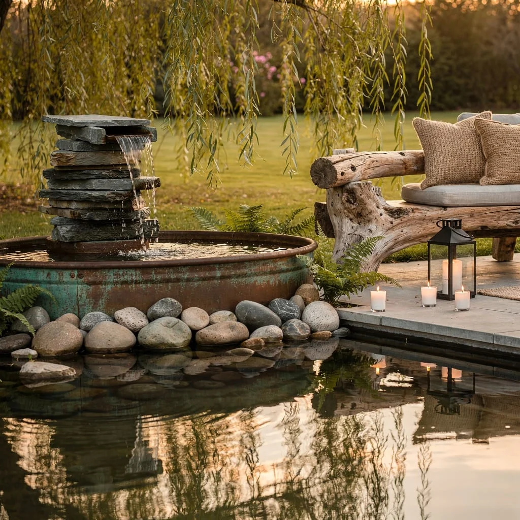 Steal the Show With a Repurposed Trough Water Feature