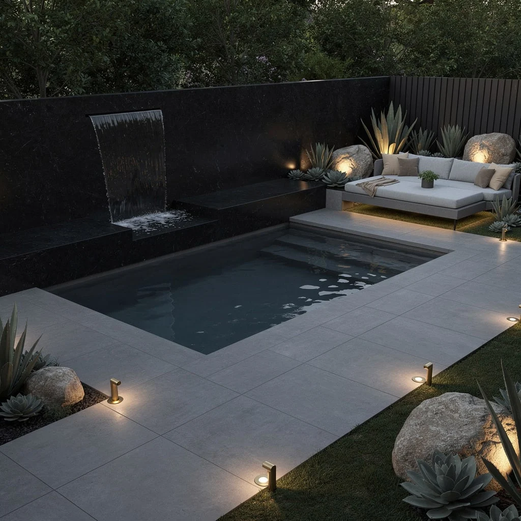 Moody Modern: Grey Microcement, Granite, and Succulent Power