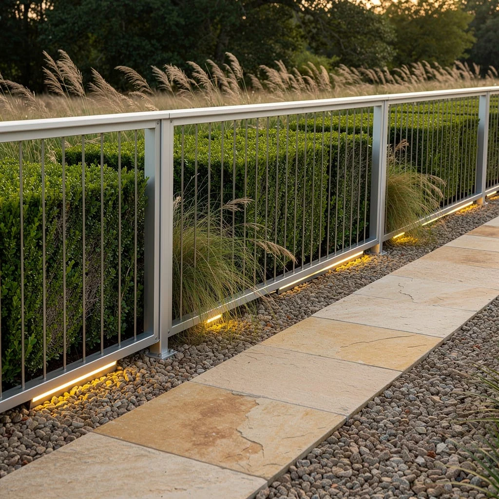 Cable Railing and Boxwood: Transparent Chic