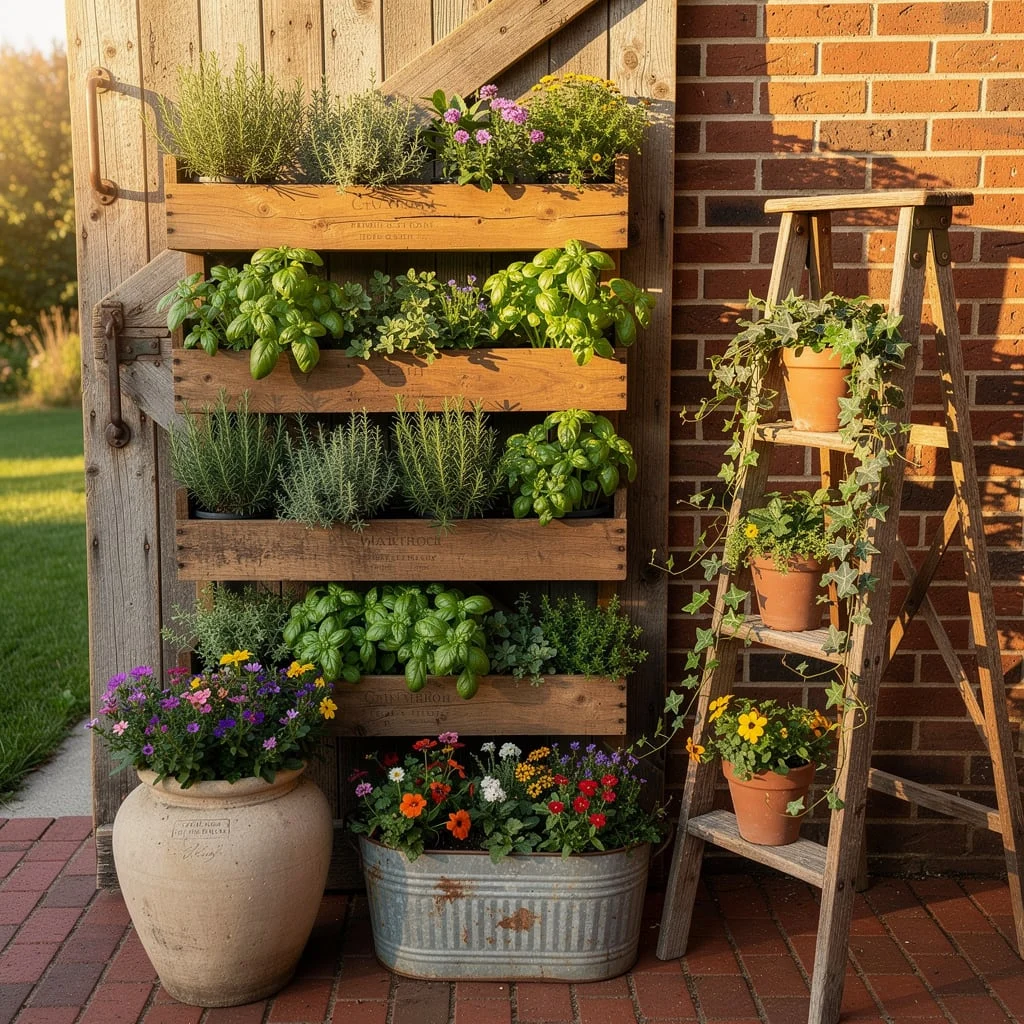 Go Vertical with a Barn Door Herb Wall