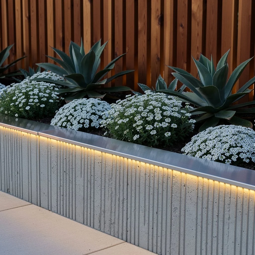 Concrete Tiles + Stainless Bling For Geometry Geeks