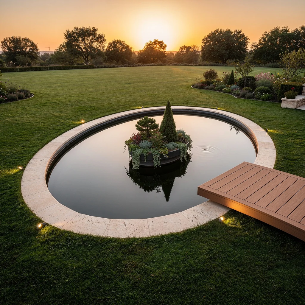 Sink Drama Into Your Lawn with an Elliptical Reflecting Pond