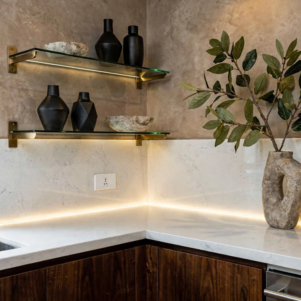 Go L-Shaped Luxe: Master The Seamless White Quartz Corner