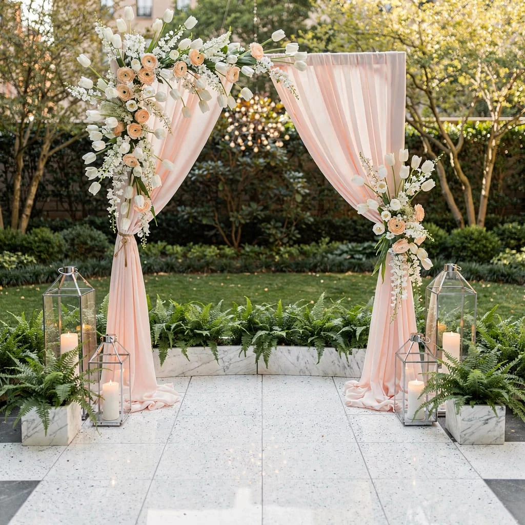 Upgrade Your Ceremony Arch—No, Sheer Organza Isn’t Just for Ball Gowns