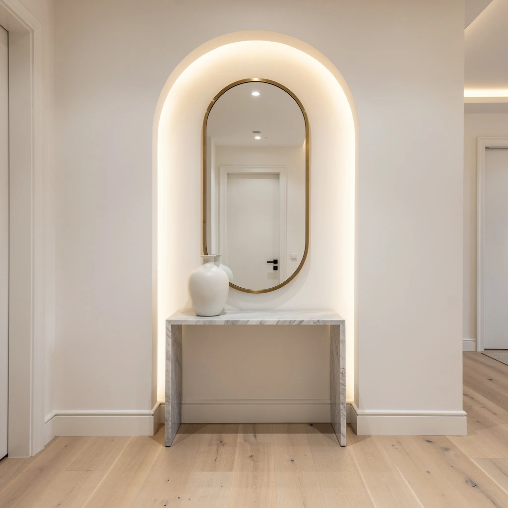 Go Full Luxe With an Arched Niche and Brass