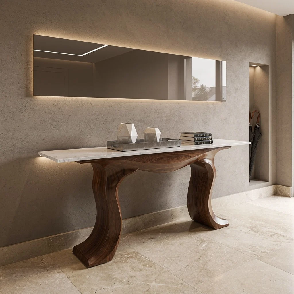 Sculpted Walnut & Slick Marble: How to Flex Like You Own a Gallery