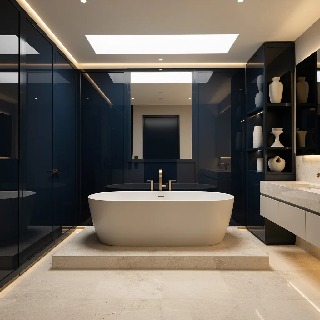 Midnight Gallery: Navy Glass & Ivory Everything